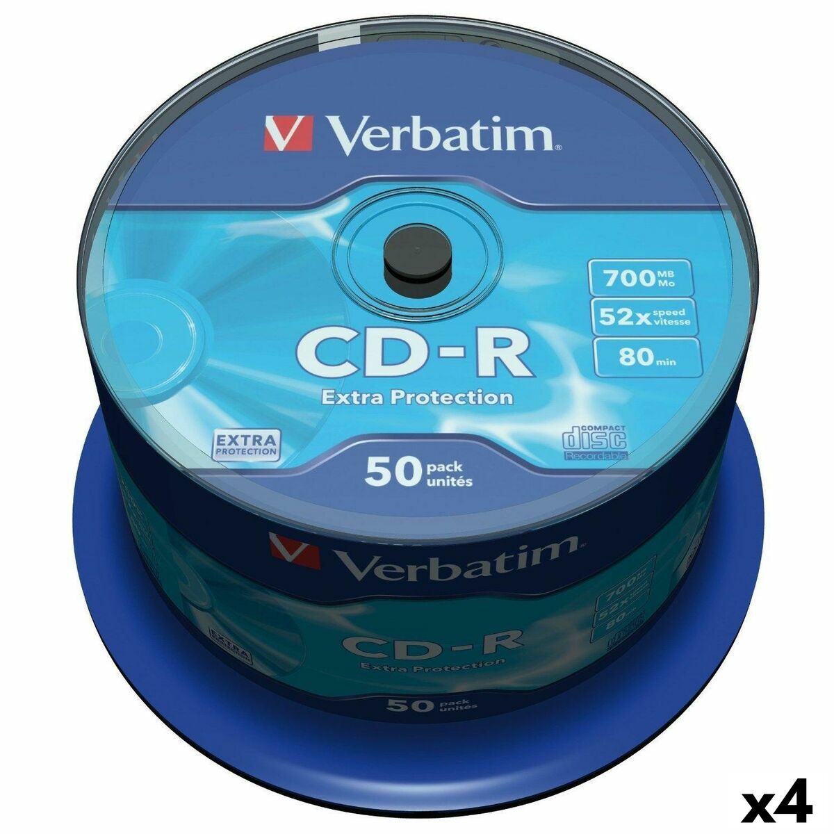 CD-R Verbatim Extra Protection 700 MB 52x 50 Pièces (4 Unités)